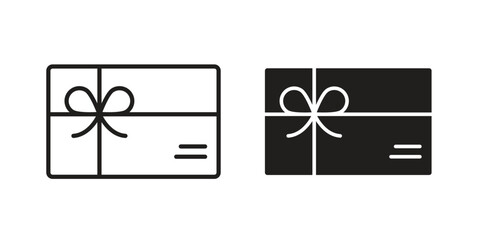 Gift voucher icons. Line Art Style Design Isolated On White