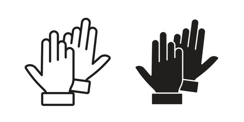 Obraz premium Glove icons. Line Art Style Design Isolated On White