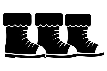 Santa claus boots silhouette vector icon illustration
