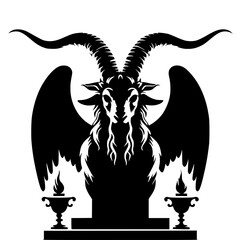 Silhouette of the statue of Baphomet