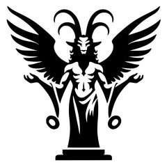 Silhouette of the statue of Baphomet