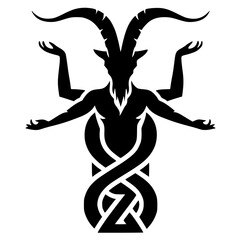Silhouette of the statue of Baphomet