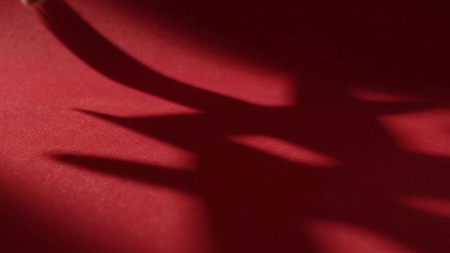 Red carpet texture with shadow play and overhead sunlight