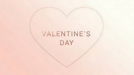 A tender and minimalist digital illustration capturing the romantic spirit of Valentine's Day with a delicate heart outline