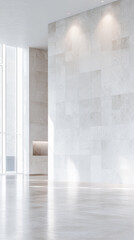 Bright interior space with large windows and minimal design in a modern building during daytime