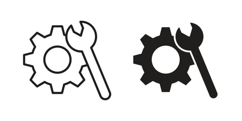 Project Development icons. Line Art Style Design Isolated On White