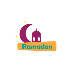 Ramadan Islamic style label vector illustration on white background. Sticker template Ramadan badge 