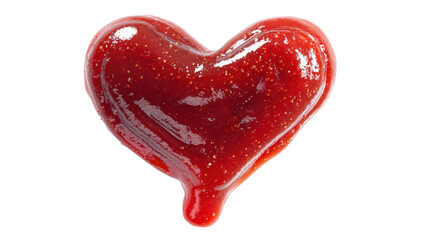 Heart shaped sweet strawberry jam isolated food love valentines day treat