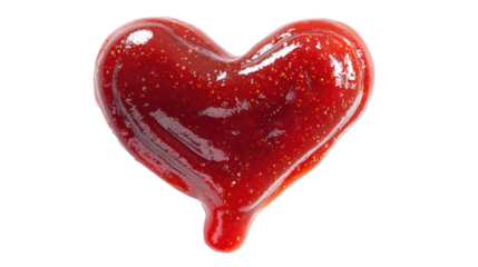Heart shaped sweet strawberry jam isolated food love valentines day treat