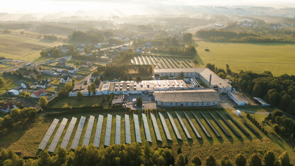 Solar panels generating power in nature environment © AlexGo