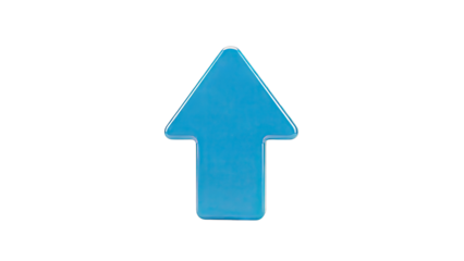 Glossy Blue Arrow Pointing Up