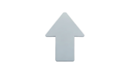 Gray Arrow Pointing Up on White Background