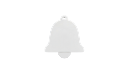 White Bell Icon on White Background