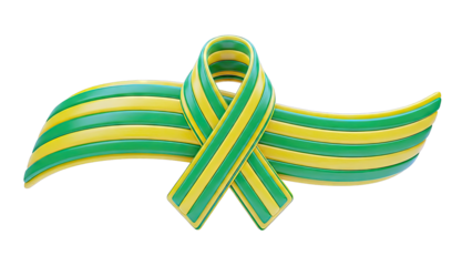 Yellow and Green Striped Awareness Ribbon