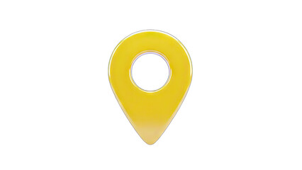 Yellow Location Pin Icon on White Background