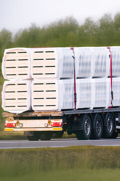 Semi truck hauling industrial foam materials