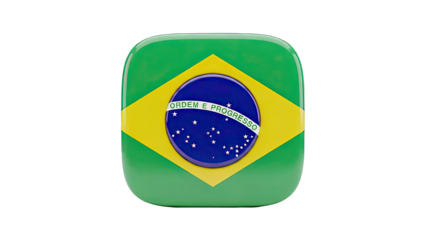3D Brazil Flag Emblem