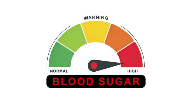 High Blood Sugar Level Meter Animation Normal to high Level Indicator 