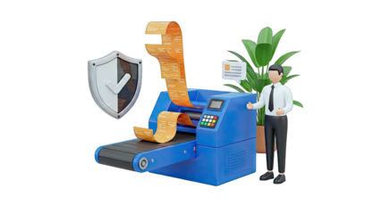 3D Business Security and Automation Concept
