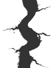 Black Grunge Crack Paint Streak