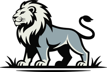 Obraz premium lion colorful silhouette on clean white background