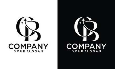 Creative Initial letter CB BC logo design vector illustration