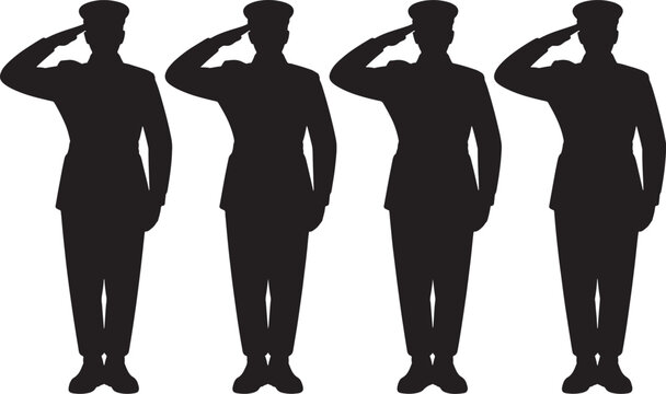 military personnel saluting soldiers in uniform saluting