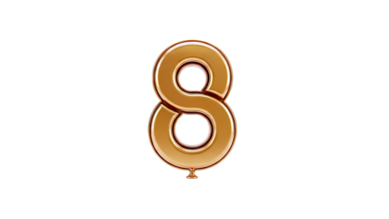 Golden Number 8 Balloon