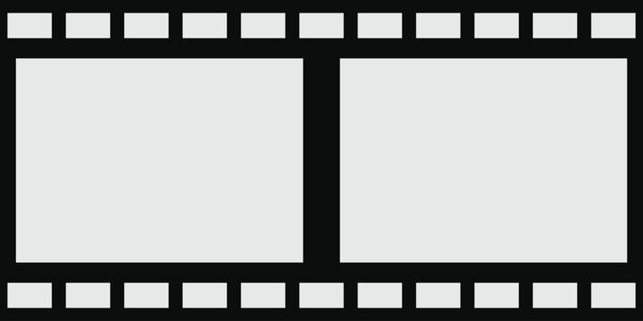 Film roll strip background. Vintage movie cinema banner. Cinematography