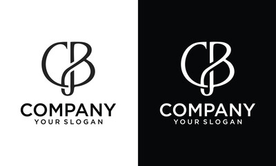 Creative Initial letter CB BC logo design vector illustration