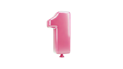 Pink Number 1 Balloon