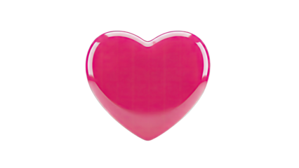 Pink Heart Isolated on White Background