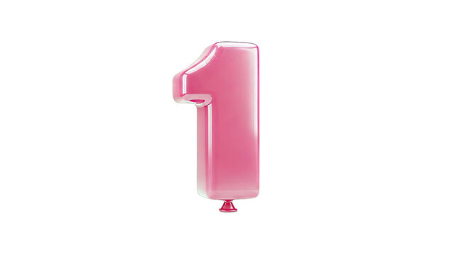 Pink Number 1 Balloon