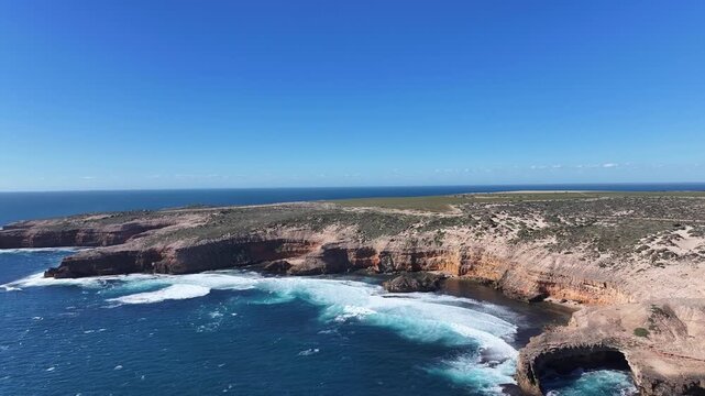 Aerial footage of Cape Bauer Streaky Bay South Australia