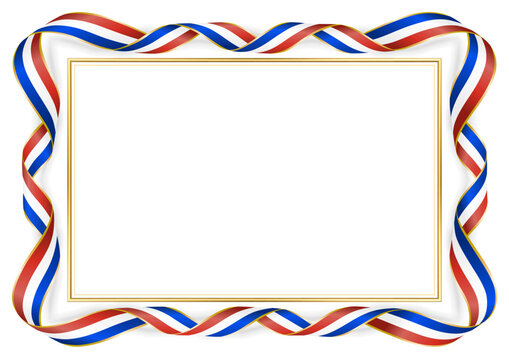 horizontal frame and border with Paraguayan flag