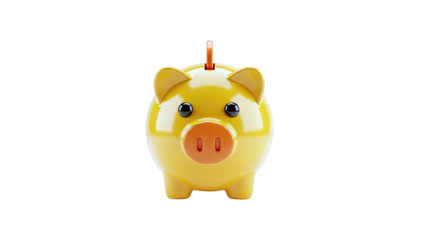 Yellow Piggy Bank with Coin Slot