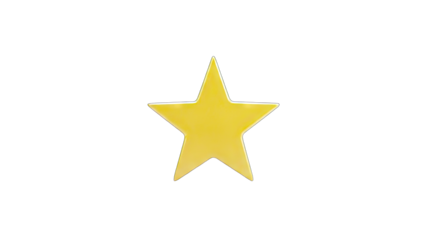 Yellow Star Isolated on White Background