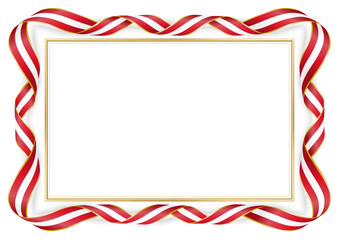 horizontal frame and border with Peruvian flag