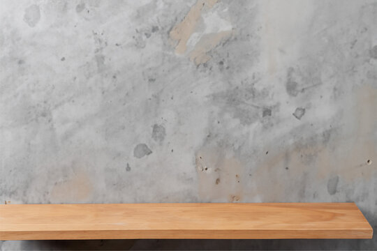 concrete wall with wooden floor