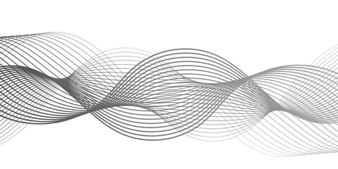 Abstract flowing grey lines, forming an elegant wave pattern, evoking a sense of fluidity and movement. The design exudes simplicity and sophistication.