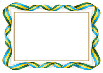horizontal frame and border with Rwandan flag