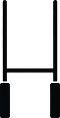Obraz premium Simple black rugby goal post design on transparent background silhouette