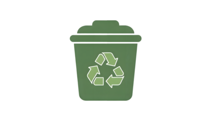 Green recycling bin with recycling symbol