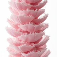 Soft pink fabric flowers with fuzzy edges