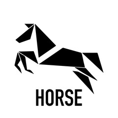 Elegant, abstract horse logo icon. Stallion symbol design. Vector brand emblems.