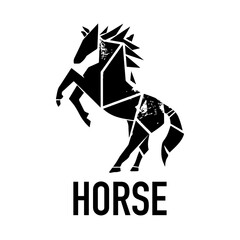 Elegant, abstract horse logo icon. Stallion symbol design. Vector brand emblems.