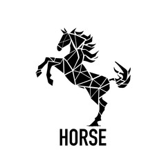 Elegant, abstract horse logo icon. Stallion symbol design. Vector brand emblems.