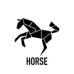 Elegant, abstract horse logo icon. Stallion symbol design. Vector brand emblems.