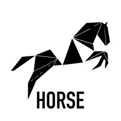 Elegant, abstract horse logo icon. Stallion symbol design. Vector brand emblems.