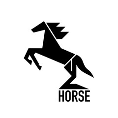Elegant, abstract horse logo icon. Stallion symbol design. Vector brand emblems.
